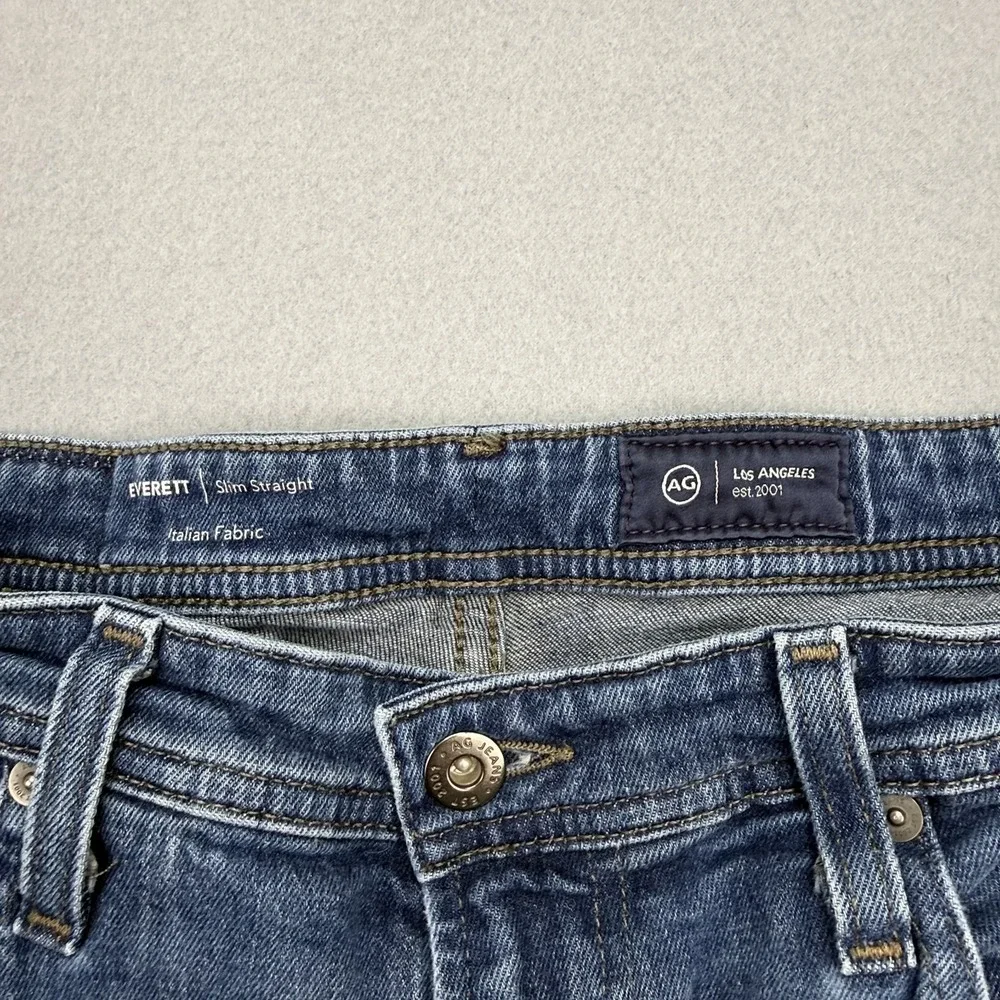 AG Adriano Goldschmied Everett Jeans Mens 34x34 (32x29 Fit) Slim Straight Hemmed